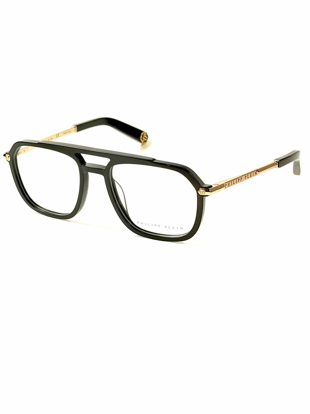 Philipp Plein VPP 018 Col. 0700 54mm Eyeglasses Black Gold Authentic New